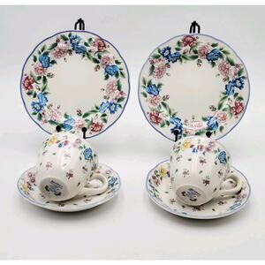 Vintage Laura Ashley Hazelbury 6 pc Luncheon Set England 1990 Cottagecore